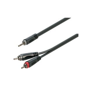 Soundsation SJRR-30BK Y-adapter kábel: 3.5mm Jack papa SZTEREO - 2xRCA papa / 3mt