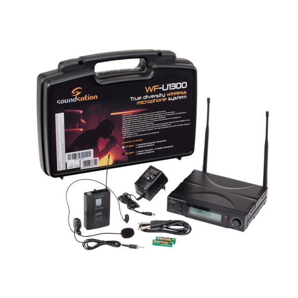 Soundsation WF-U1300P True Diversity 300-CH Wireless Microphone System with pocket transmitter and Headset