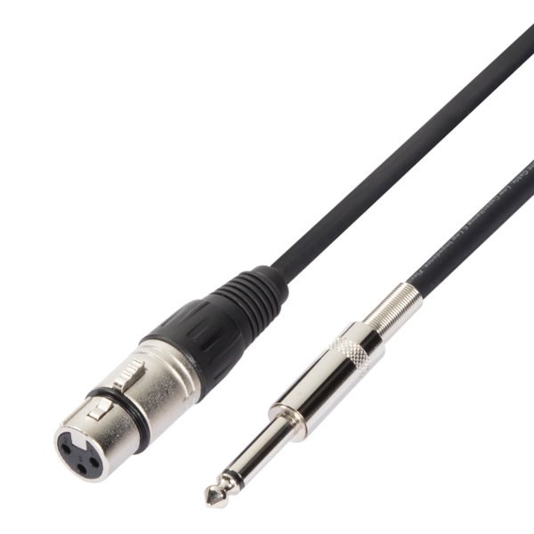 Soundsation EMCXJ-10BK Szimmetrikus mikrofonkábel: XRL 3pólusú mama - 6.3mm Jack MONO / 10mt