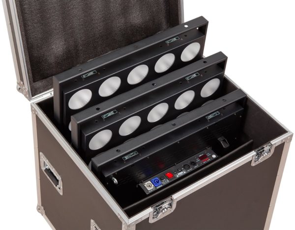 Soundsation MTR-25-10W-SET 4 darabos 25x10W RGBW villogó szett hordozó Flight case-el