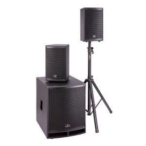 Soundsation LIVEMAKER 1521 MIX 1500W 2.1 Bluetooth-os hordozható PA rendszer 8 csatornás mixerrel