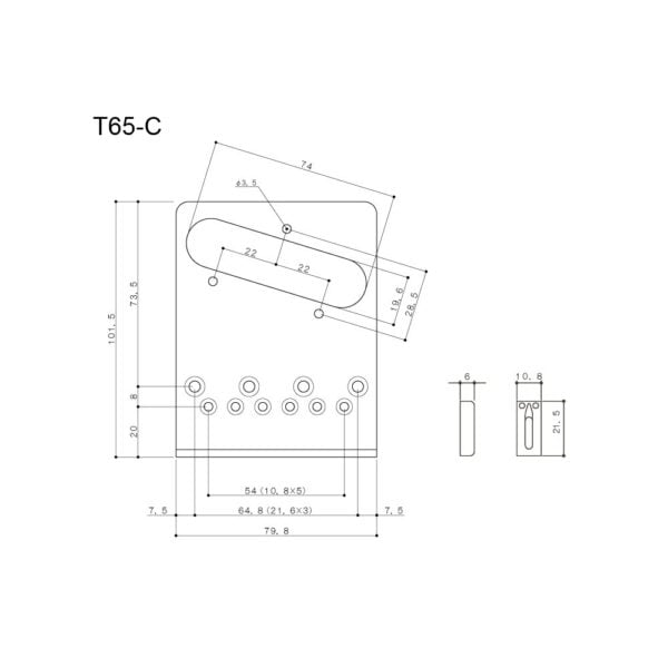 Soundsation Parts T-65C Fix híd Telecaster stílusú gitárhoz arany színben