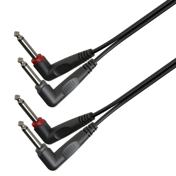 Soundsation GL-2AJM2AJM06 Adapter kábel: 2x6.3mm pipa Jack papa MONO - 2x6.3mm pipa Jack papa MONO / 0.6mt