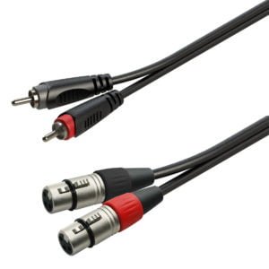 Soundsation GL-2RCA2XF1 Aszimmetrikus adapter kábel: 2xRCA papa - 2xXLR mama / 1mt