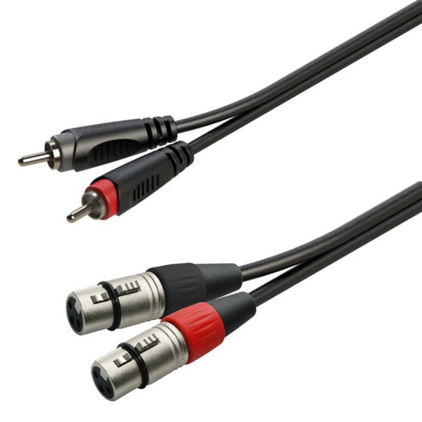 Soundsation GL-2RCA2XF3 Aszimmetrikus adapter kábel: 2xRCA papa - 2xXLR mama / 3mt