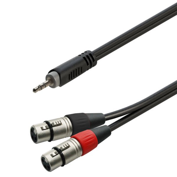 Soundsation GL-JSm2XF1 Szimmetrikus Y-adapter kábel: 3.5mm Jack papa SZTEREO - 2xXLR 3pólusú mama / 1.5mt