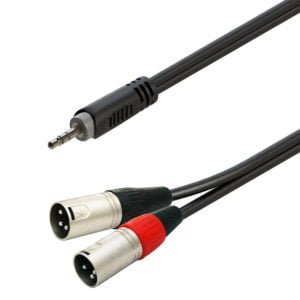 Soundsation GL-JSm2XM1 Szimmetrikus Y-adapter kábel: 3.5mm Jack papa SZTEREO - 2xXLR 3pólusú papa / 1.5mt