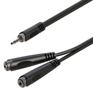 Soundsation GL-JSm2JSF02 Y-adapter kábel: 3.5mm Jack papa SZTEREO - 2x6.3mm Jack mama SZTEREO / 0.2mt