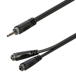 Soundsation GL-JSm2JSFm02 Y-adapter kábel: 3.5mm Jack papa SZTEREO - 2x3.5mm Jack mama SZTEREO / 0.2mt