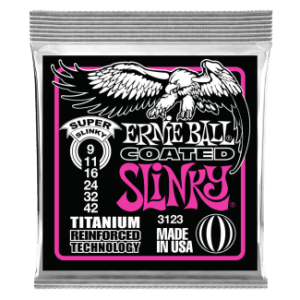 Ernie Ball 9-42 Super Slinky Coated Titanium RPS