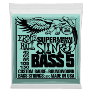 Ernie ball nickel wound super long scale 5 string slinky 45-130